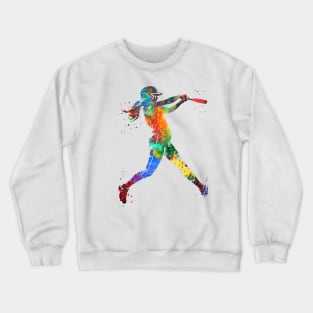 Girl Softball Player Crewneck Sweatshirt